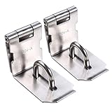 HWMATE Stainless Steel Door Hasp Latch 90 Degree Locking Latch Brushed 4 inch (2 Pack)