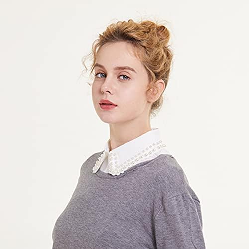 Shinywear Pearl Fake Collars Detachable Dickey Collar Blouse Half Shirt Crystal Peter Pan Faux False Collar for Women Girls - Image 3
