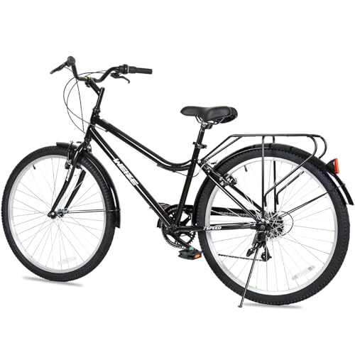 Weize Beach Cruiser Bike, 26 Inch Commuter Bicycle For Adult Men And Women, 7-Speed/High-Carbon Steel/Front & Rear Fenders, Comfortable City Bikes With Rear Rack thumb #6