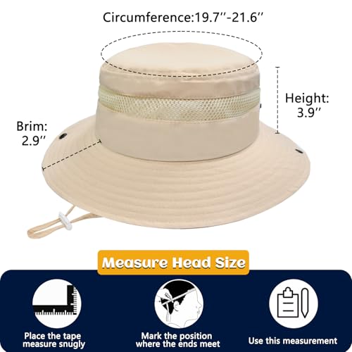 Image of Outdoor Kids Sun Hat for Boys Girls Wide Brim Mesh Bucket Hat UPF 50+ Sun Protection Breathable Summer Fishing Safari Hat