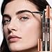 HECI BEAUTY Eyebrow Pen Microblading Liquid Brow Pencil with 3D Fiber Tip, Waterproof Hair Stroke Eyebrow Pen for Sparse Brows, Long Lasting Natural Looking Brows,Soft Black