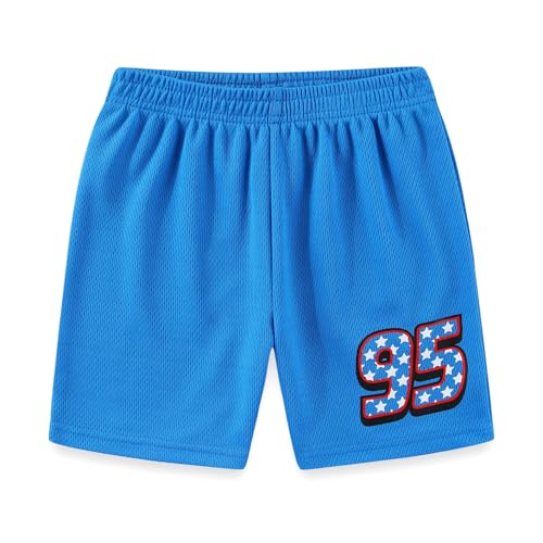 Image of Disney Cars Lightning McQueen Boys Active Mesh Short Sleeve T-Shirt and Shorts Set for Toddler and Big Kid