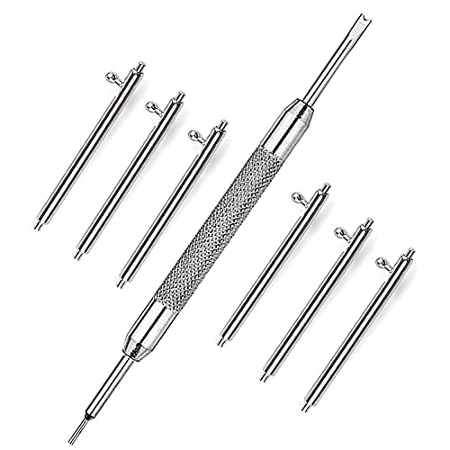 Miimall [6 Pieces] Connector en Métal Compatible avec Bracelet de 22mm, Libération Rapide Barrette à Ressort en Acier Inoxydable pour Bracelet de Montre Argent 22mm Cover