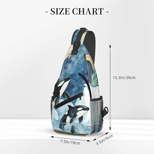 Killer Whale Multi Functional Adjustable Single Shoulder Crossbody Bag,Casual Chest Bag, Suitable For Daily Travel,Unisex3