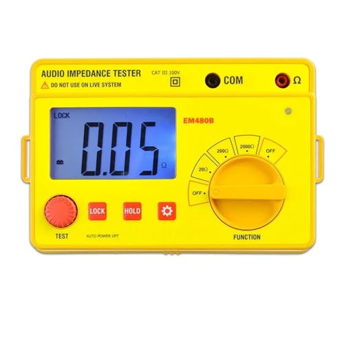 Comprobador de impedancia audio digital EM480B, medidor resistencia con rango prueba 20 Ω/200 Ω/2000 Ω, 1 kHz