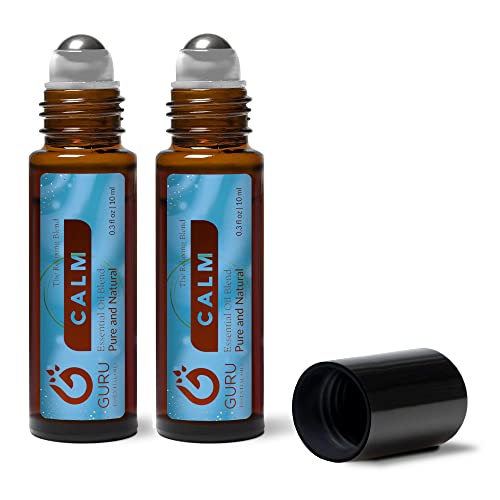 Product Image of the Calm Essential Oil Roll Ons (2 Pack) - Calming Therapeutic Aroma for Stress Relief & Peace - Premium Therapeutic Grade Aromatherapy Rollers