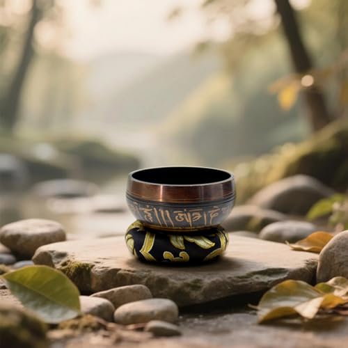 3.15 inch Tibetan Singing Bowl Set, Authentic Handmade Meditation Bowl Stress Relief Yoga Set with Striker & Cushion for Sound Therapy, Chakra Healing, Spiritual Gatherings - Image 6