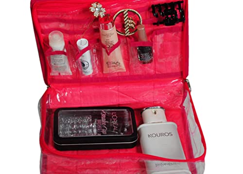 Image of Sunesh Creation Brocade Makeup and Jewellery Box /multipurposeOrganizer Make Up Pouch Jewellery Cosmetic Organizer Necklace Pouches Traveling Kit for Women's