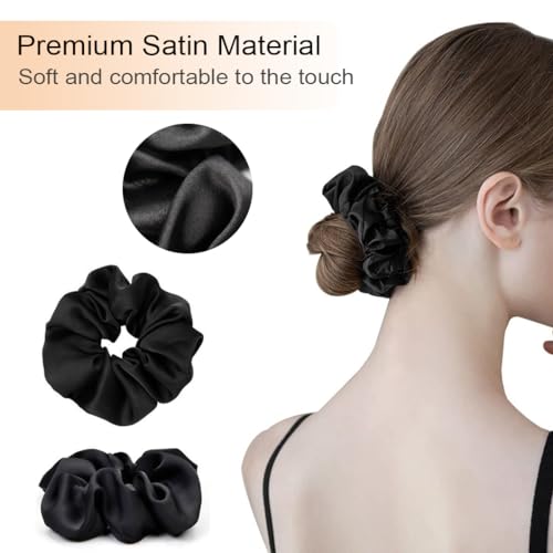 Youery Pack of 6 Scrunchies, Bridesmaids Scrunchies, Premium Satin Hair Bobbles, Soft Elastic Hair Bands - Image 3