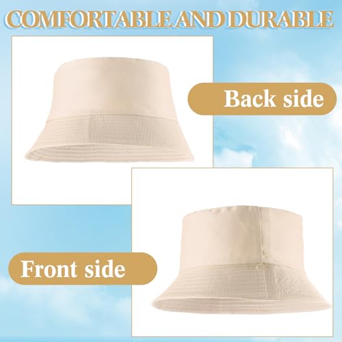 Image of 36 /24 /12 Pcs Bucket Hats for Men Women Bulk Cotton Fishing Cap UV Protection Beach Foldable Solid Color Sun Cap