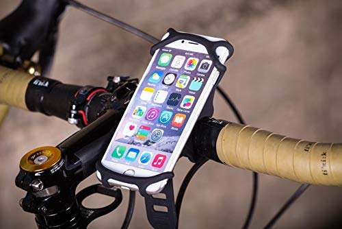 Silicone Bike Mobile Phone Holder, Universal 360° Rotating Bicycle Motorbike Handlebar Phone Mount Compatible for iPhone SE/11/12/13/14Pro Max/X/XS MAX/XR/8 '' to 6.5'' Smartphones