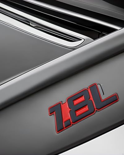 Image of 1.8L Metal Car Emblem Logo, Car Emblems 3D Badge Decal Car Truck Replacement Compatible with Universal Vehicle, Car, Truck, SUV (Red /Black)