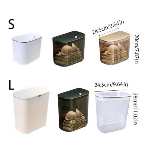 Caneca de basura rectangular con tapa para cocina y pared miniatura 6