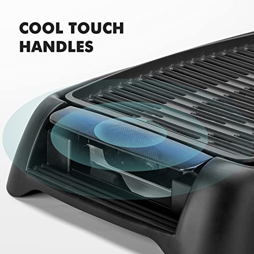 Aigostar Smokeless Indoor Grill, 1200W Electric Grill Non-Stick Cooking Removable Plate & Oil Drip Pan For Healthier Grilling, 5 Adjustable Temperature, Dishwasher-Safe, Grill For Home Roast Party #TOP4