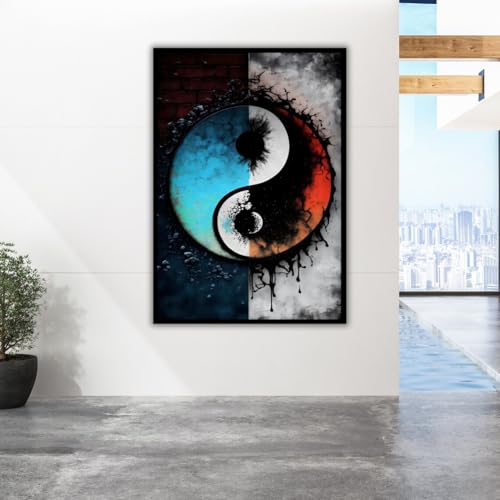 Tableau sur toile style graffiti abstrait grand format 70 x 100 cm