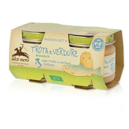 Omogeneizzati Alce Nero Bio - 8 Barattoli Da 80g Con Trota E Carne