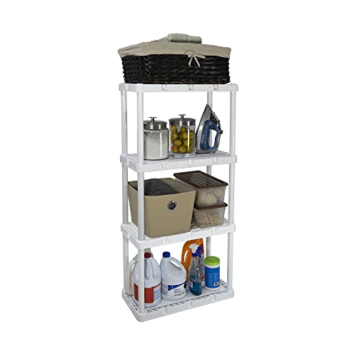 Gracious Living Knect-A-Shelf 4-Shelf Plastic Storage Unit & Rack, White - image 9