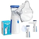 Aerosol Ultrasuoni Portatile USB Macchina Con 2 Maschere E Boccaglio Adulti Bambini Silanzioso Inalatore Mesh Nebulizzatore Atomizzatore (BATTERIE AA)