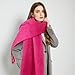 Premillow Women's Mohair Winter Scarf Pure Color, Warm Winter Scarf for Women and Men, Super Soft Luxurious Cashmere Feel Women Scarfs, Rose Red