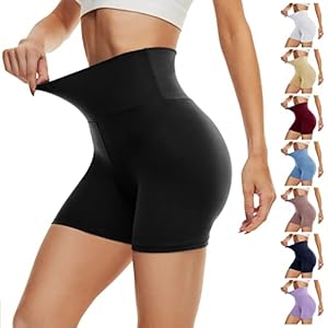 DDOBB Radlerhose Damen Kurze Shorts Bauchweg Sporthose Leggings Blickdicht High Waist Shorts Elastisch Unterhosen Fitness Hotpants Sommer Boxershorts