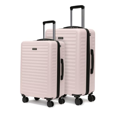 Image of Assembly Luggage trolley set of 2- Medium Check-in + Check-in Large with TSA Locks & 8 Spinner Wheels, Spacious Polycarbonate Hard Shell Trolley Bags for Business Travel & Vacations, Ivory, 24+28 Inch