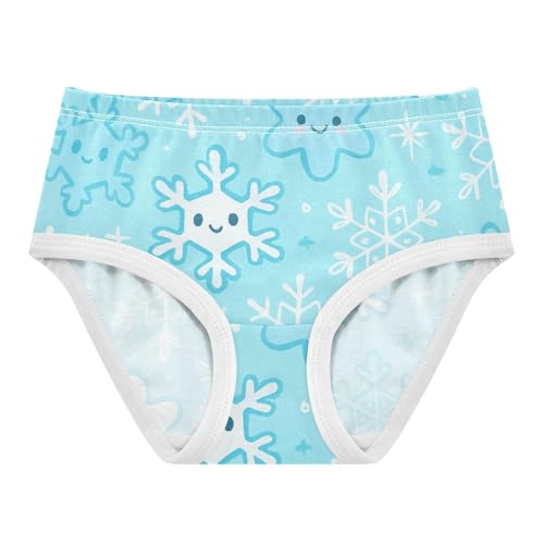 Snowflakes Girls' Moisture-Wicking Panties Briefs Underwear for Kids in Sizes 2T,3T, 4T, 5T, 6Y and 8Y