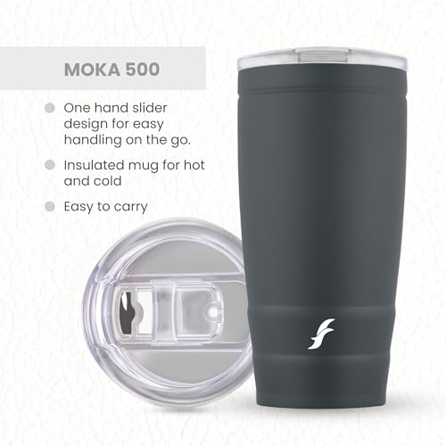 Image of FLAIR Moka Vacuum Insulated Coffee Mug 500ml -Matt Black,Hot & Cold,Leak-Proof,Easy to Clean,Travel Mug