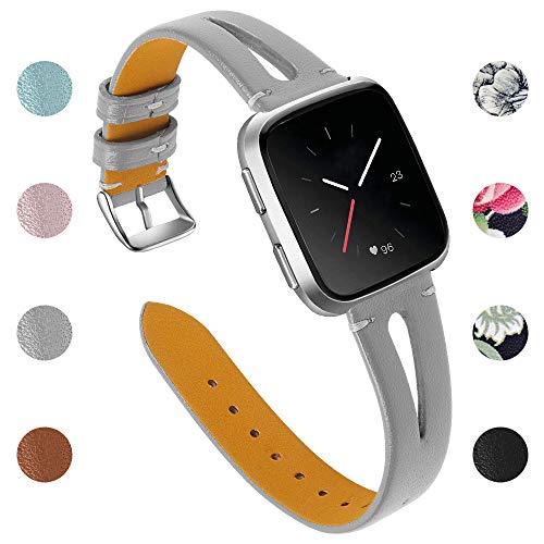 Joyozy Genuine Leather Bands Compatible with Fitbit Versa 2&Fitbit Versa Lite&Fitbit Versa&Fitbit Versa