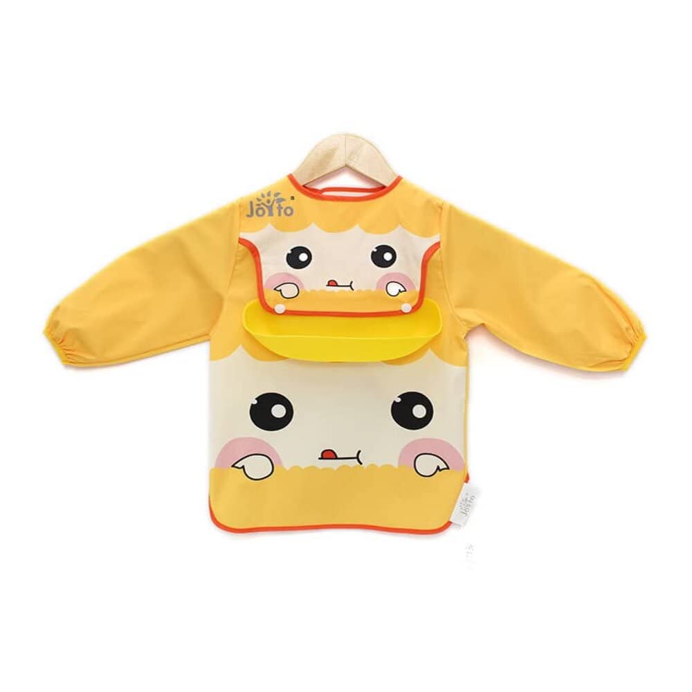 JOYTOPremium Full Cover Long Sleeve Weaning Bib, Waterproof Bibs for Baby and Toddler 6-36 months, Easy to Clean, Food Catcher Detachable - Sheep Design