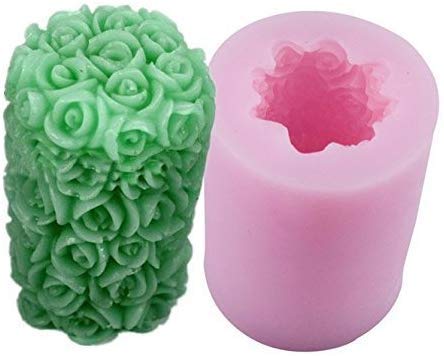 Moule silicone bougie rose savon artisanal résine argile Jamais jardin