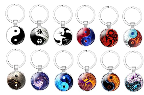 Llavero Yin Yang de estilo chino Tai Chi con mapa de chismes
