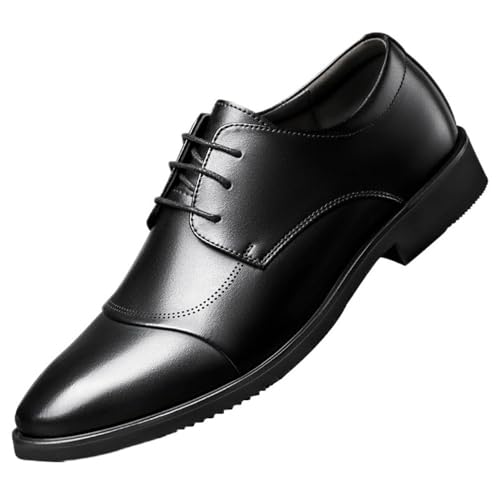 Men's Lace up Oxford Dress Shoes Genuine Leather Business Formal Oxfords Arch Support Comfortable Long Standing Office Wear