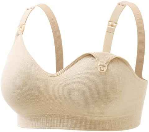 Momcozy Nursing Bras for Breastfeeding, Soft U.S. Cotton Seamless...