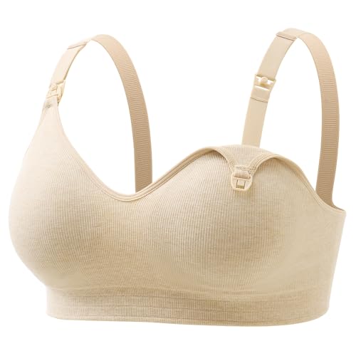 Momcozy Nursing Bras for Breastfeeding, Soft U.S. Cotton Seamless...