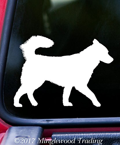 Minglewood Trading Siberian Husky 5" x 3.5" Vinyl Decal Sticker - Alaskan Malamute Spitz Dog - - Black