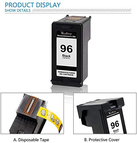 Valuetoner Remanufactured Ink Cartridge Replacement For Hp 96 C9348Fn C8767Wn (2 Black) 2 Pack #TOP3