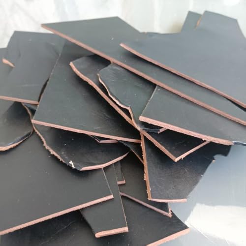Full Grain Leather Scraps, 7-10 oz Thickness, Vegetable Tanned Leather Pieces, 3-4mm, for Stamping, Carving, Gaskets (Black 500g) by YiJiaXiang - Image 8