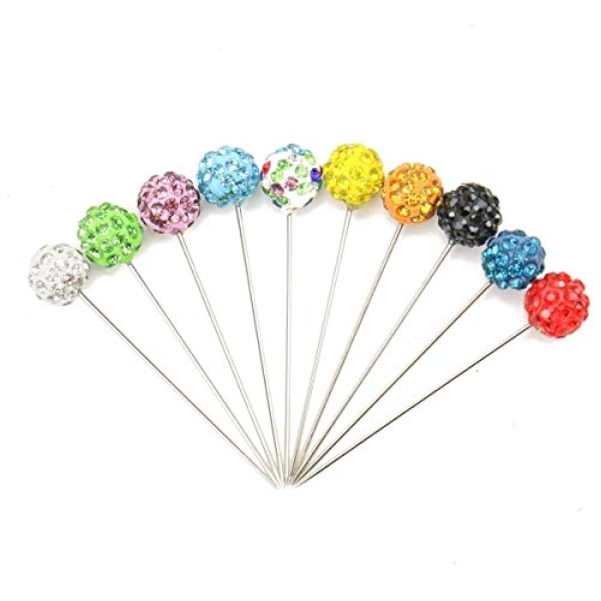 24pc Round Shape Faux Pearl Diamond Studded Brooch Set