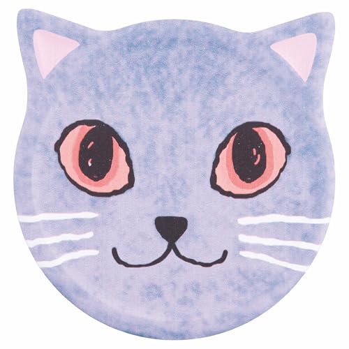 Set mit 6 dekorativen Fliesen 10,5 x 10,8 cm aus Keramik, Unterseite aus Kork, Cats