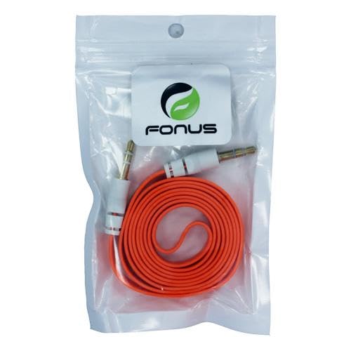 Cable Auxiliar 3.5mm Plano Naranja para Auto miniatura 3