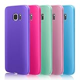 S7 Edge Case, Pofesun 5Pack Slim Thin Scratch Resistant TPU Gel Rubber Premium Soft Bumper Skin Silicone Protective Case Cover for Samsung Galaxy S7 Edge G935F (2016)-Pink/Rose/Mint/Purple/Blue