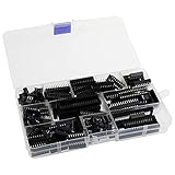 Tamaño y cantidad: 6, 8, 14, 16, 18, 24, 28, 40 pines. Un total de 150 piezas de adaptadores de soldadura DIP IC, incluyendo 30 piezas de 6 pines y 30 piezas de 8 pines DIP IC, 14, 16, 18, 24, 18, 40 pines son 15 piezas.
