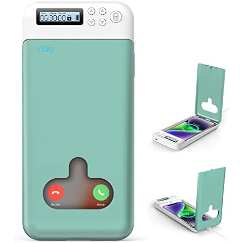 ySky Cell Phone Lock Box with Timer,Portable Timed phone Lock Box for iPhone and Android Phones, Self-Control Timer Phone Locker to Help Kids,Students, Adults Focus Back, Mobile Phone Addiction(Green) Cover