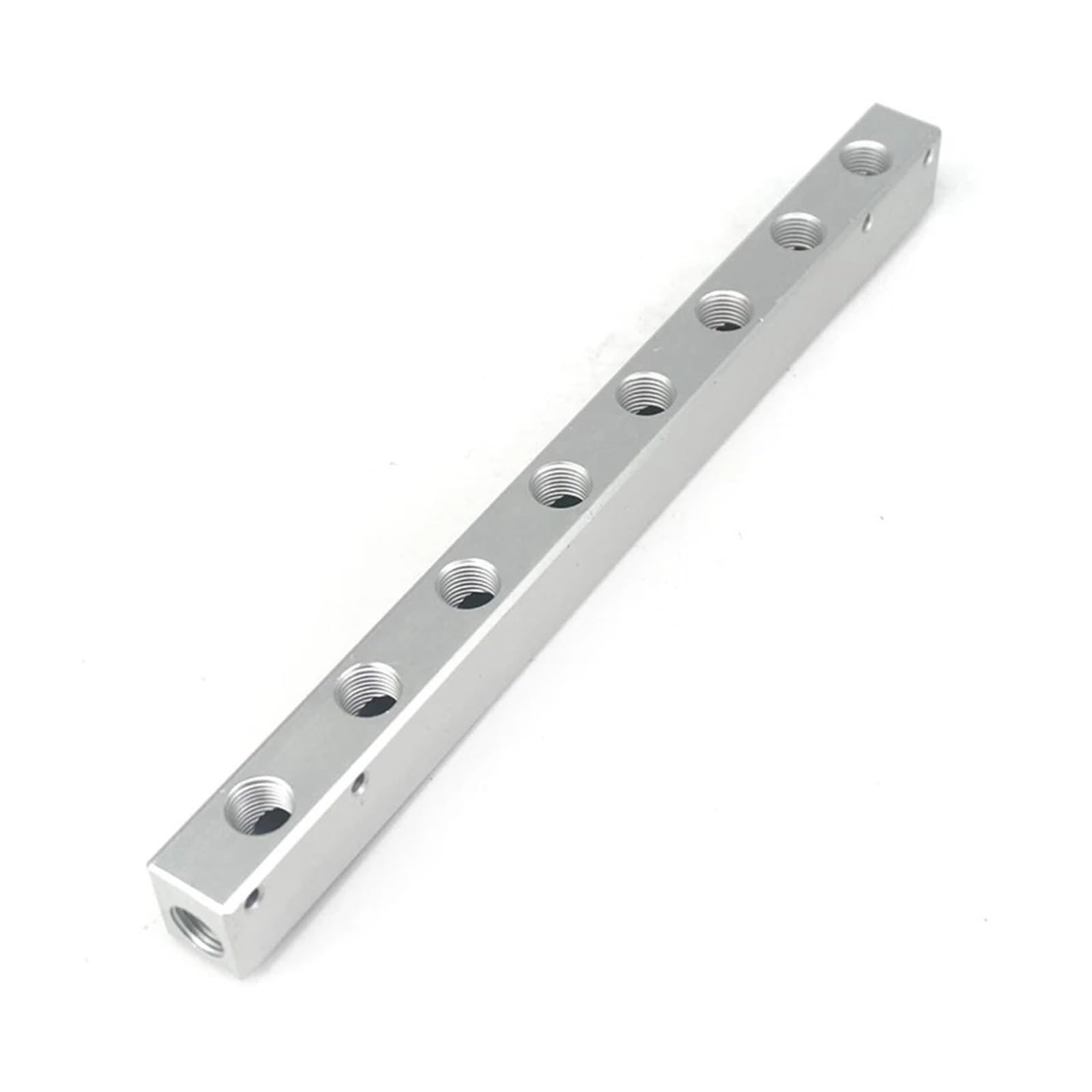 AARTERZZA G1/4" BSP Port 8 Way 10 Port Pneumatic Air Solid Aluminum Manifold Block Splitter Water Gas Oil