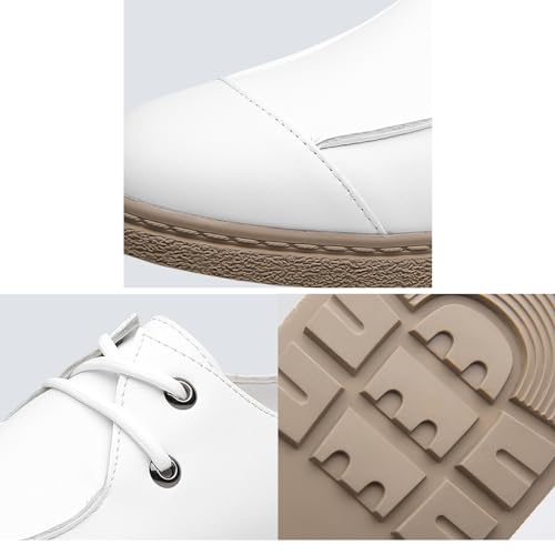 Men's Leather Lace Up Oxford Shoes,Fashion Business Casual Flat Dress Shoes Comfortable Slip On Walking Shoes3