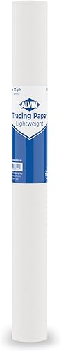 Miniatura 37 de Alvin rollo de papel de calcar 12 pulgadas X 50 yardas 55 W-G Blanco - 50 yardas