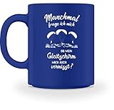 HINGUCKER - Schluss mit langweiligen Einheits-Klamotten! Zeig, dass Dein Herz für Paragliding schlägt! Originelles Design mit Gleitschirmfliegern vor Bergkette, eleganter Schrift.