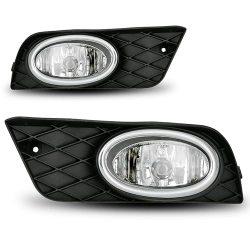 Nixon Offroad Fog Lights for 2012 Civic 4 Door Sedan(Only European Version) Fog Lamp Assembly Replacement with Bulb Clear Lens, Passenger and Driver Side