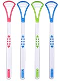 Brosive Tongue Cleaner Scrapers for Oral Care Tounge Scrapers Brush Great for adult kids (4 Pack)