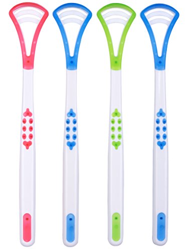 Brosive Tongue Cleaner Scrapers for Oral Care Tounge Scrapers Brush Great for adult kids (4 Pack)